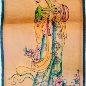 Chinese lacy among flowers 130×30